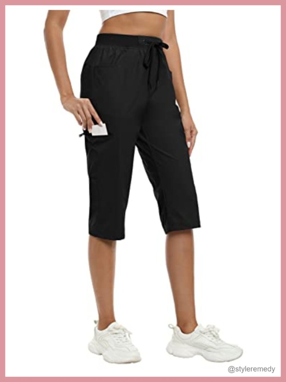 Women's Lightweight Quick Dry Capri Pants with Zip Pockets UPF 50+